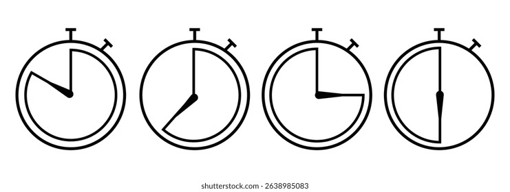 Timer icon set. fast timer icon. quick timer icon.