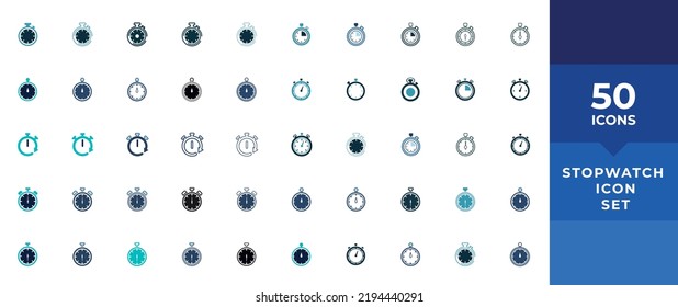 Timer Icon Set. Stopwatch Timer Collection. Timer Or Clock Symbol. Countdown Circle Clock Counter Timer. Fast Time Icons - Stock Vector
