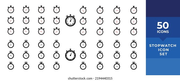 Timer icon set. Stopwatch timer collection. Timer or clock symbol. Countdown circle clock counter timer. Fast time icons - stock vector

