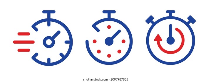 Timer icon set. Stopwatch icon vector illustration