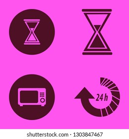 timer icon set with update hours, microwave and hourglass vector illustration