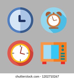 timer icon set. vector set about alarm clock, clock and microwave icons set.