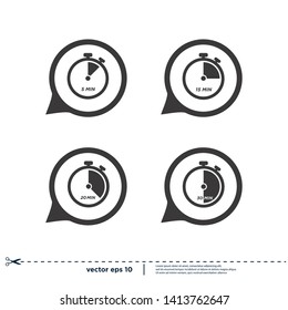timer icon stopwatch symbol logo template design element