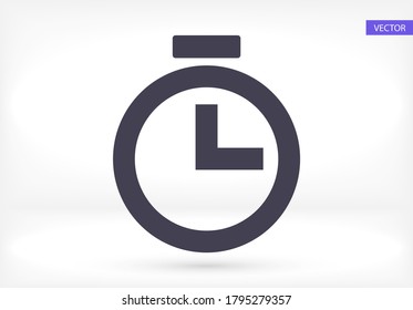 timer icon. stopwatch. Time Vector EPS 10. Second Flat Design. timer in flat style