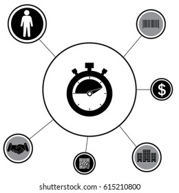 timer icon. stopwatch. vector illustration