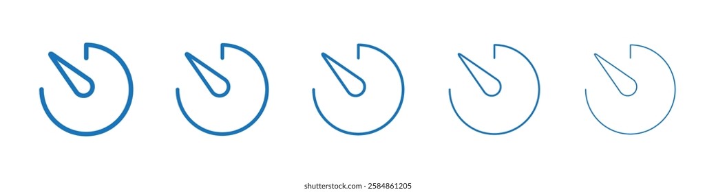 Timer icon Symbol collection thin outline set