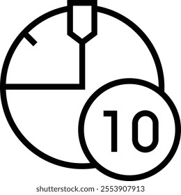 timer icon. Thin linear style design isolated on white background