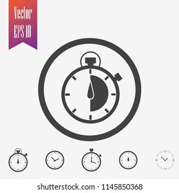 timer icon vector, illustration. stopwatch icon vector