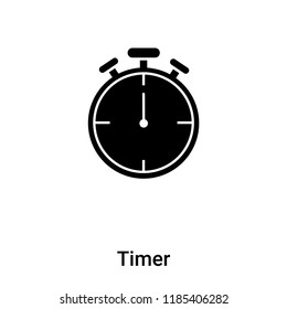 Timer icon vector isolated on white background, logo concept of Timer sign on transparent background, filled black symbol