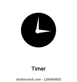 Timer icon vector isolated on white background, logo concept of Timer sign on transparent background, filled black symbol