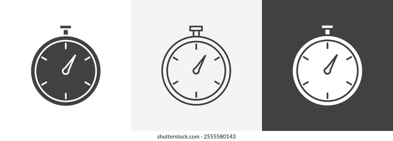 Timer icon vector set for ui designs