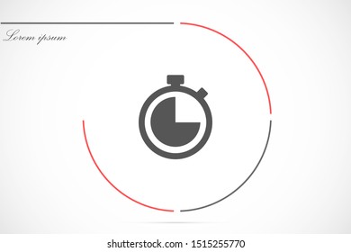 Timer icon vector. Waiting, Timer icon vector and Clock concept. Sign isolated on white background Timer icon vector. 5 minutes stopwatch symbol. Timer vector