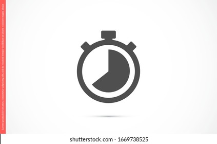 Timer icon vector. Waiting, Timer icon vector and Clock concept. Sign isolated on white background Timer icon vector. 5 minutes stopwatch symbol. Timer vector
