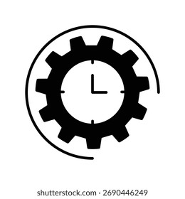 Ícone de temporizador com ilustração de estoque de vetor de fundo branco