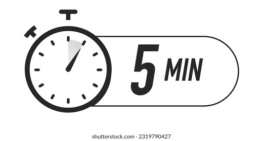 Iconos del temporizador 5 minutos de color negro vectorial