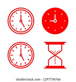 timer icons set with hourglass and clock vector set