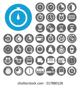 Conjunto de iconos de temporizador. Ilustración EPS10