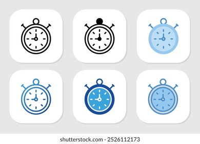 Timer-Symbole mit verschiedenen Designstilen