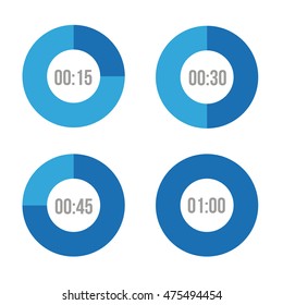 Timer icons vector circles