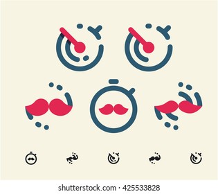  Timer icons. Vector flat style.