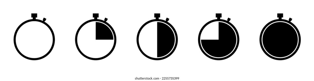 Timer icons vector set. Stopwatch symbol collection. EPS 10