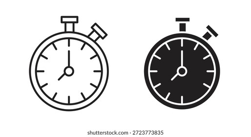Ícones do temporizador, símbolos vetoriais. sinal plano preenchido