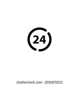 Timer incomplete line art icon template