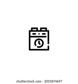 Timer incomplete line art icon template