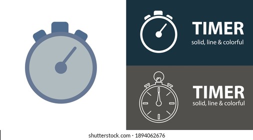 timer isolated vector flat icon with stopwatch solid, timer isolated vector flat icon with stopwatch solid, timer isolated vector flat icon with stopwatch solid,