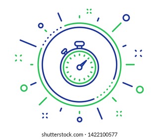 Timer line icon. Stopwatch symbol. Time management sign. Quality design elements. Technology timer button. Editable stroke. Vector