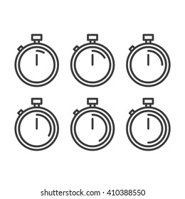 Timer line icons. Timer icons set. Vector timer icons