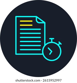 Timer Line Multi Colour Circle