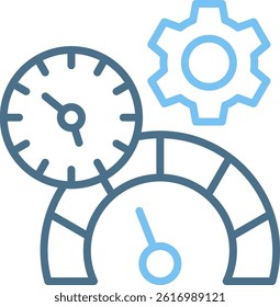 Timer Line Two Colour Icon