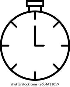 Timer Line Vector Icon Design