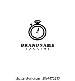 Timer-Logo-Zeichenkarton Design-Vorlage schwarz, moderne einzelne Vektorgrafik