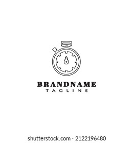 icono de caricatura del logotipo del temporizador plantilla de diseño de vector aislado negro