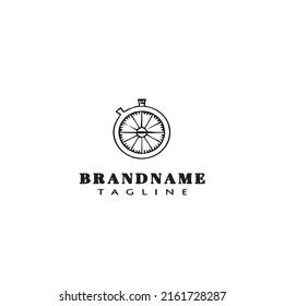 icono de caricatura del logotipo del temporizador plantilla de diseño de vector aislado negro