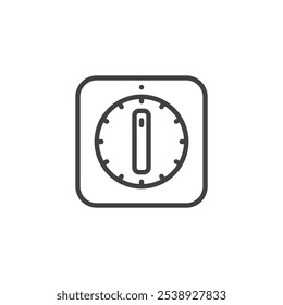 Timer Measure line icon. linear style sign for mobile concept and web design. Time switch outline vector icon. Time management symbol, logo illustration. Vector graphics