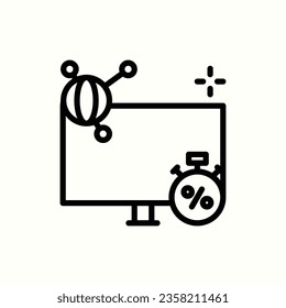timer, pc icon, isolated icon in light background, perfect for website, blog, logo, graphic design, social media, UI, mobile app