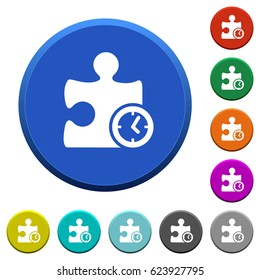Timer plugin round color beveled buttons with smooth surfaces and flat white icons