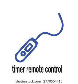 Timer Remote Control Icon Vector Illustration, Camera Shutter Release Device, Minimal Line Design