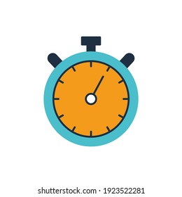 Timer Return Arrow icon, Timer Stop Watch Arrow icon in color icon, isolated on white background 