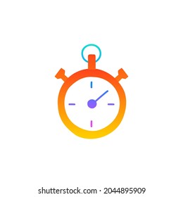 Timer Return Arrow icon, Timer Stop Watch Arrow icon  in gradient color style, isolated on white background 