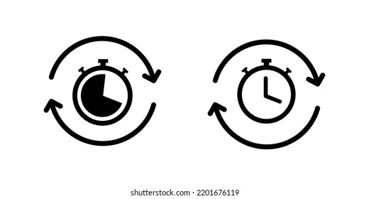 Timer reuse icon. Vector illustration. Quick time icon, fast deadline.