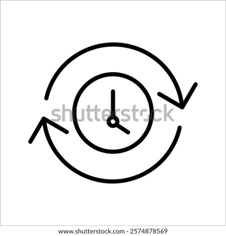 Timer reuse icon. Vector illustration
on white backgroiund
