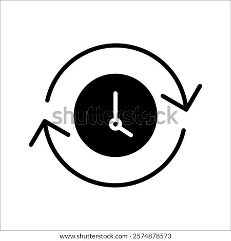 Timer reuse icon. Vector illustration
on white backgroiund
