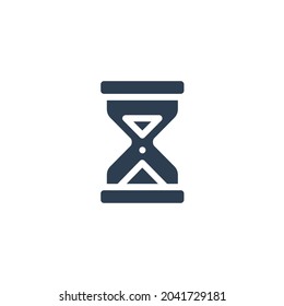 timer, sand hourglass, glass clock solid flat icon. Vector glyph illustration. Black pictogram isolated on white background