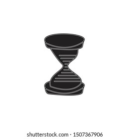 Timer sand hourglass icon flat black