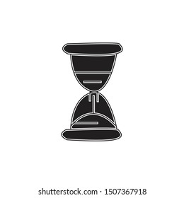 Timer sand hourglass icon flat black