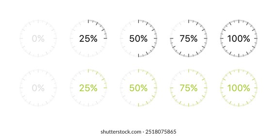 Timer set icons. Flat and linear style. Vector icons.